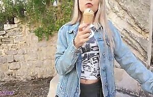Romantic walk with remote controled vibrator in my pussy