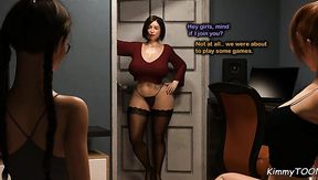 Futa teens with huge boobs and big cocks fuck one chick in anus and pussy