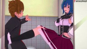 Xenovia and Issei fucks in the bathrooms, Rias finds out - DXD NTR Madness Series