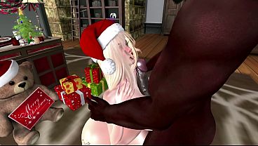 Second Life Black man Santa Claus fucks Latina Mrs. Claus Christmas special