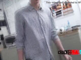 Teen Homo cracker blows homosexual ebony large ramrod