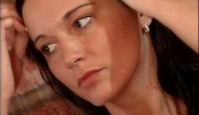 Brunette Lesbian Threesome with Dildo