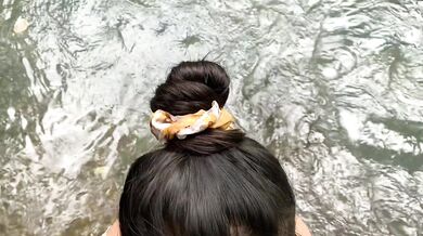 Pinay GF gets doggy creampie in the river with her trimmed pussy