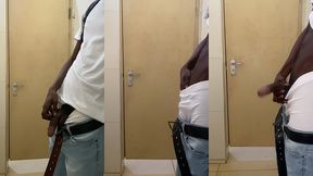 jerking off my bbc in a public washroom