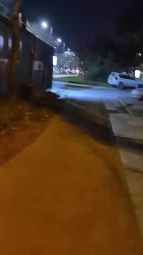 Thick and big Bulgarian cock gets hard in public on the street and squirts cum   Clip 1