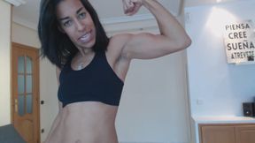 Flexing in Yoga Pants