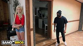 Hot blonde Elsa Jean caught BBC thief and punished with her pussy - BangBros