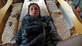 Elegant Fur-Coated Slut Fucked on a Wooden Table and Covered in Cum Twice 240- preview