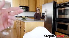 Sweet young stepdaughter sucking and fucking big cock in POV