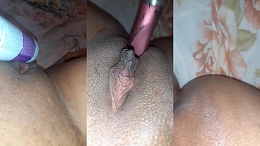Morena cavala estava com tanto tesão que usou tudo que tinha para se masturbar.