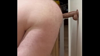 British LONDON Chubby using dildo.. brown suction cup