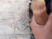 Used condom jerk off - Jerking so fast that I make foam of cum inside