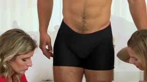 Step mother teaches stepdaughter how to fuck