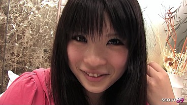 Big natural Tits Curvy Japanese Teen talk to Suck and Titjob in uncensored JAV Casting