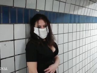 Real russian prostitute: anal bang for $100 in the subway. Client cum in me