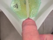 SOFT UNCUT COCK PISSING IN URINAL