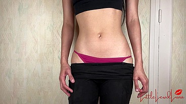 Bellybutton Play with Skinny Asian Teen - Oily Flat Belly Tease - Navel Fetish Play