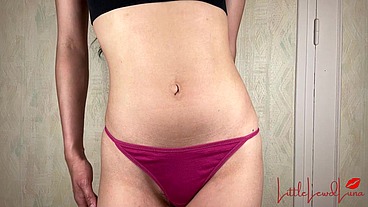 Bellybutton Play with Skinny Asian Teen - Oily Flat Belly Tease - Navel Fetish Play