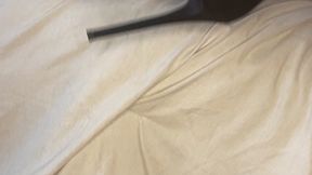 Stiletto High Heel Trample Tease - GoddessCokoKitty’s heel tips want to trample a chest