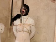 Cross-dressing In hotel and self bondage