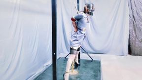 CFT038 BONDAGE ELBOW SUSPENSION AND SHACKLE BALLGAGGED DILDO FUCKING BUTT PLUG VIBRATOR BOUND ORGASMS HUMILIATION STRUGGLING EXTREME DOMINATION SLAVE TRAINING