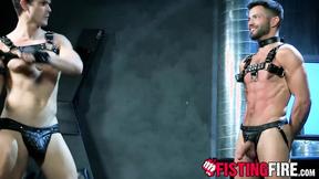 ”Ripped slave Casey Everett loves to be whipped with a flogger by his master”