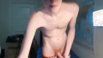 Redhead Twink Strokes His Cock on Webcam