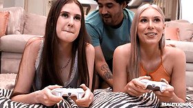 Gamer Roomie Cucks GF Athena Heart & Rico Hernandez in HD Lesbian Realness