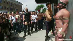 Luke Riley gets his mouth and ass fucked hard in the street