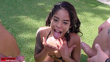 (WET) Natasha gets a Gangbang Therapy from some curious guys, Pee, 100% Hard...