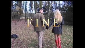 MILF with Big Nipples and Big Clit Pisses in the Park and Gets Cum on Her Boots