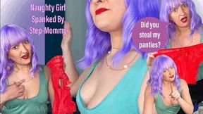 Naughty Girl Spanked By Step-Mommy - Punished when caught stealing her panties - OTK Spanking Femdom POV with Mistress Mystique - WMV