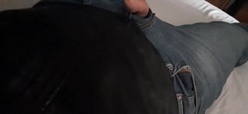 Collared Fag Cums on Leather Jacket