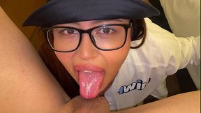 SLOTHY BLOWJOB FROM COLOMBIAN BITCH!