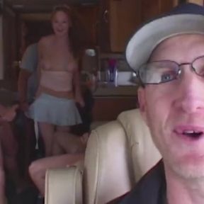 bang van DP for crazy redhead milf