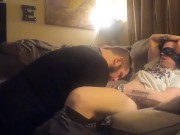 Straight Thug Gets Big White Cock Sucked While Blindfolded - JohnnyTrigger