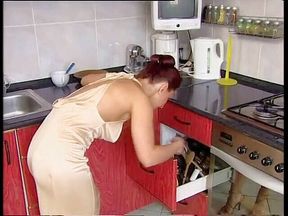 Sexy housewife big nice tits fucked in the kitchen - DVD