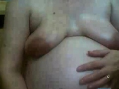 ugly preggo pig in webcam