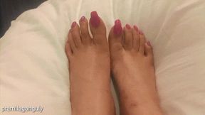 You Love Watching My Beautiful Feet & Long Toes In Orchid Pink Nail Color & Worshiping My Feet