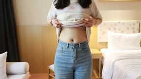 Explore Chinese girl’s belly button she is ticklish