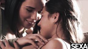 ”Watch her tits jiggle as her Girlfriend licks her wet muff”