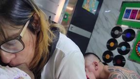 Two Sissys Fuck a Tattooed Man