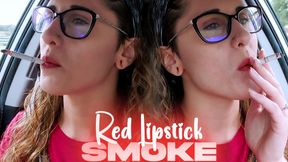 Red Lipstick Candid Car Smoke UHD