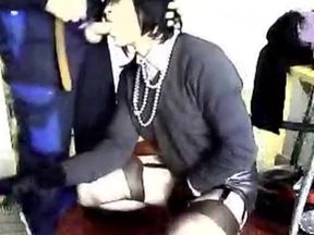 Bareback Blowjob with a Crossdresser