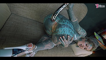 Tattooed teen ASS to MOUTH overload with METAL toy - PROLAPSE, gape, ANAL, ATM - split tounge, goth, punk, alt porn - ZF015