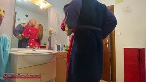 bts pamela sanchez in toilet seduces her roommates boyfriend to fuck hard in the bathroom by a big cock. swinger wife takes a young cock while her husband watches and records.