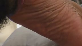 Sweaty, Stinky Ebony Foot Gagging & Worship