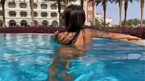 Sexy Monika Fox Swims Naked In Pool And Sea In Hot Country (Free)