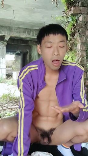 Jaw-dropping moment from &quot;Cute Asian boy masturbates and cums in impromptu performance at construction site&quot;