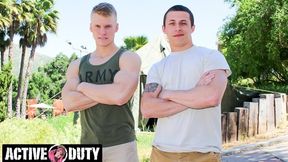 Military Jocks Blake Effortley & Brad Hayes Without A Condom Spin Flop - ActiveDuty